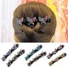 Damen Haarnadel Glitzernder Strass Geflochtene Haarspange mit Schmetterlingsdekoration Vintage-Stil Haaraccessoires