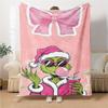 Couverture Célébration de Noël Grinch Couverture Douce pour Maison Chambre à Coucher Lit Canapé Voyage Bureau Couverture de Noël Unie