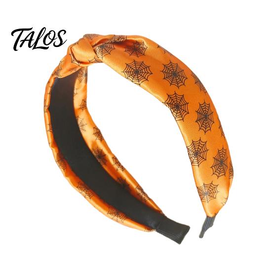 Wide Brim Fabric Headband Halloween Knotted for Women, Retro Turban Headband, Ghost Party Hairband Bat Pumpkin Hair Band, Cosplay Costume Accessories