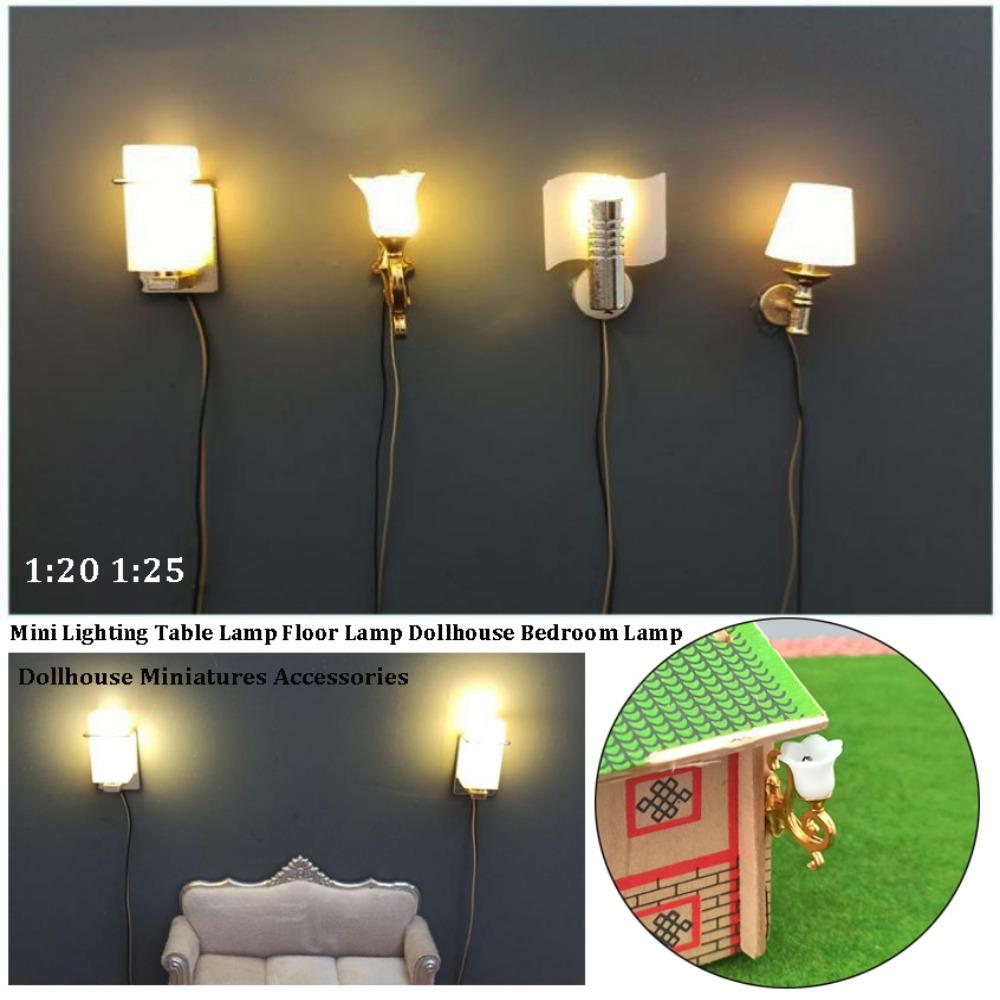 Mini Floor Lamp 1:20 1:25 Dollhouse Bedroom Lamp Children Gift