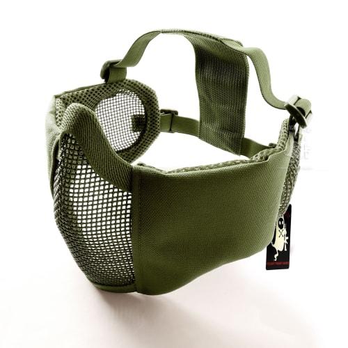SHENKEL Anti-Fog Mesh Half Face Mask with Ear Protection, Olive Drab Khaki (mask-016od)