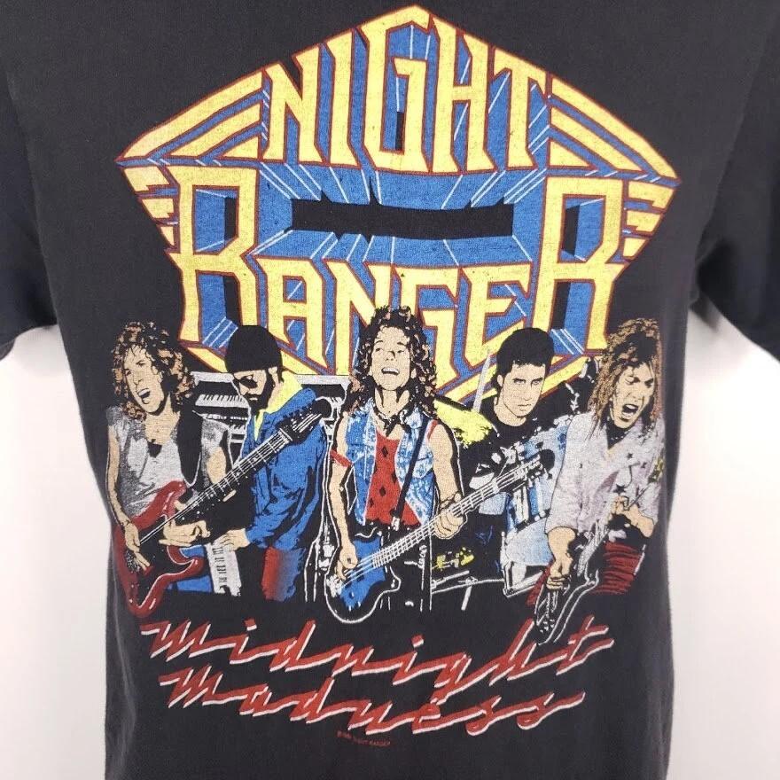 

Midnight Madness VTG Night Ranger Shirt Classic Black Unisex M