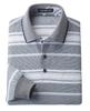 Polo Long Cotton Made In Blue [Little Island] Men's Shirt, L, Sleeve, Jacquard, Blend, Japan, Large, Stretch, Border, Cool, Father's Top, Knit, MEN,