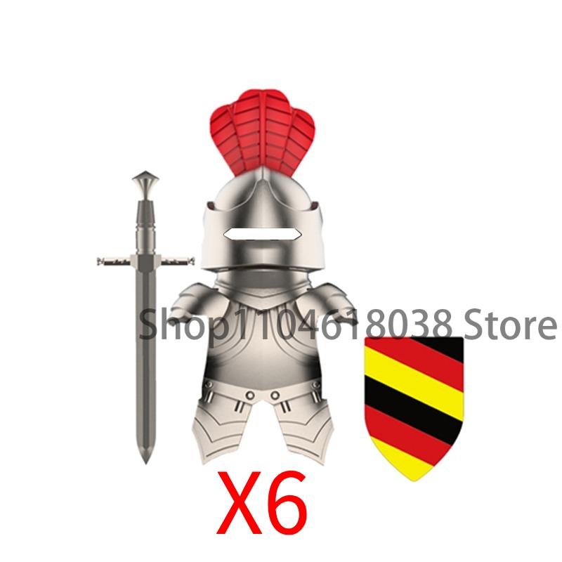Medieval Castle Soldier Action Figures Building Block Empire Templars Lancer Warrior Militia Helmet Shield Sword Bow Toy Gifts