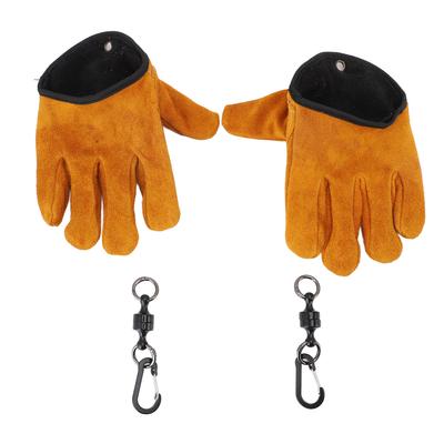 BBQ Gloves Cowhide Heat Proof Anti Scald Fireplace Gloves for Kitchen Cooking Grilling Smoking Baking Outdoor Fishing