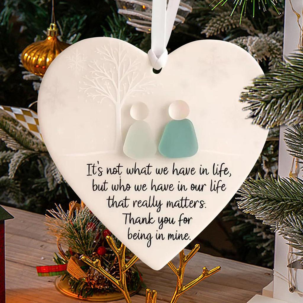 Friendship Decor Acrylic Heart-Shaped Pendant Friendship Decor Sea Glass Keepsake Hangable Decoration for Students True Friends