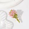 3D Pink Rose Bouquet Brooch: Fresh Pastoral Enamel Corsage for Women