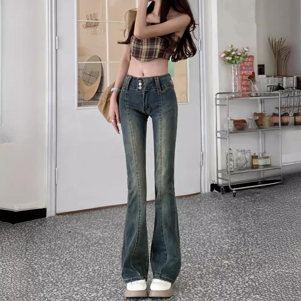 Stretch Skinny High-waisted Micro-flared Jeans Woman