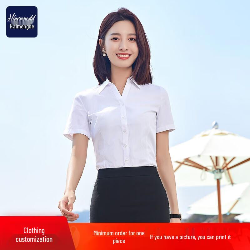 

Haimengde Women s V-Neck Business Casual Shirt M