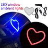 Heart-shaped seven-color neon car interior decoration atmosphere light decoration car window LED atmosphere light