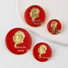 Premium Red Brooch Metal Pin Badge - Commemorative Gift