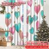 2D Flat Printing,2pcs Heart Delight Light Filtering Modern Curtains Polyester Easy Install Curtains Thermal Insulation, and Room