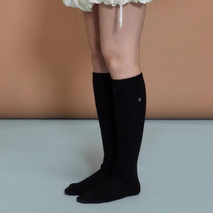 Knee-high wool socks black OZAYFA302B