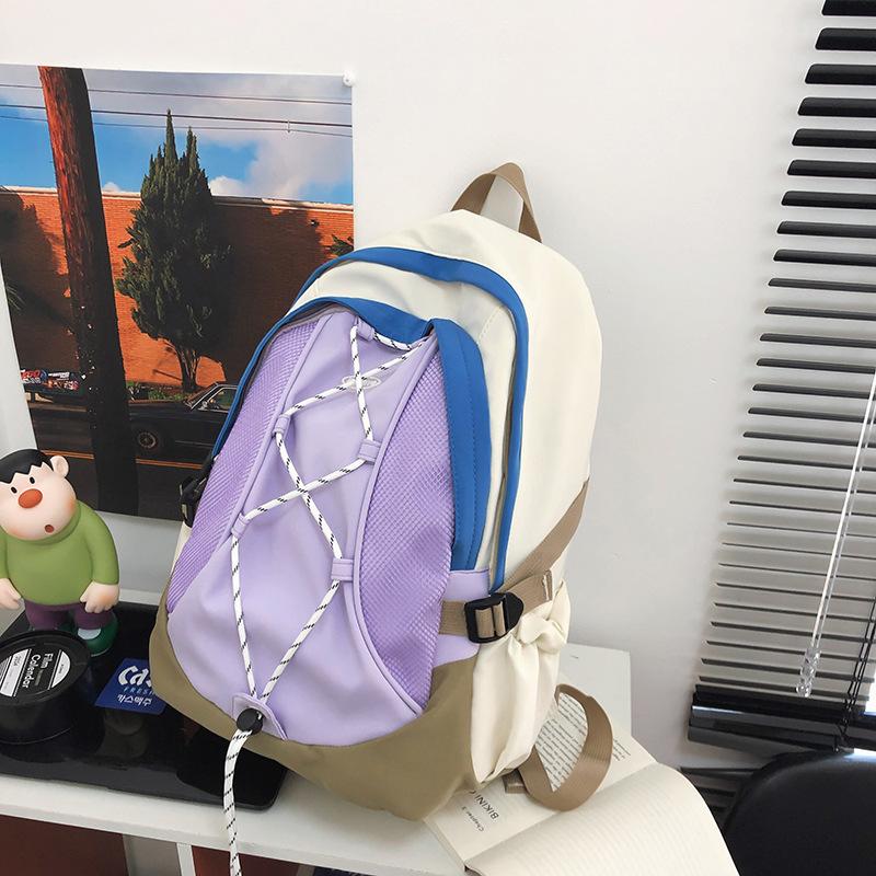 Schoolbag1011 New Korean Dopamine Backpack Female Neutral Large Capacity Drawstring Harajufeng Junior High School Student Schoolbag