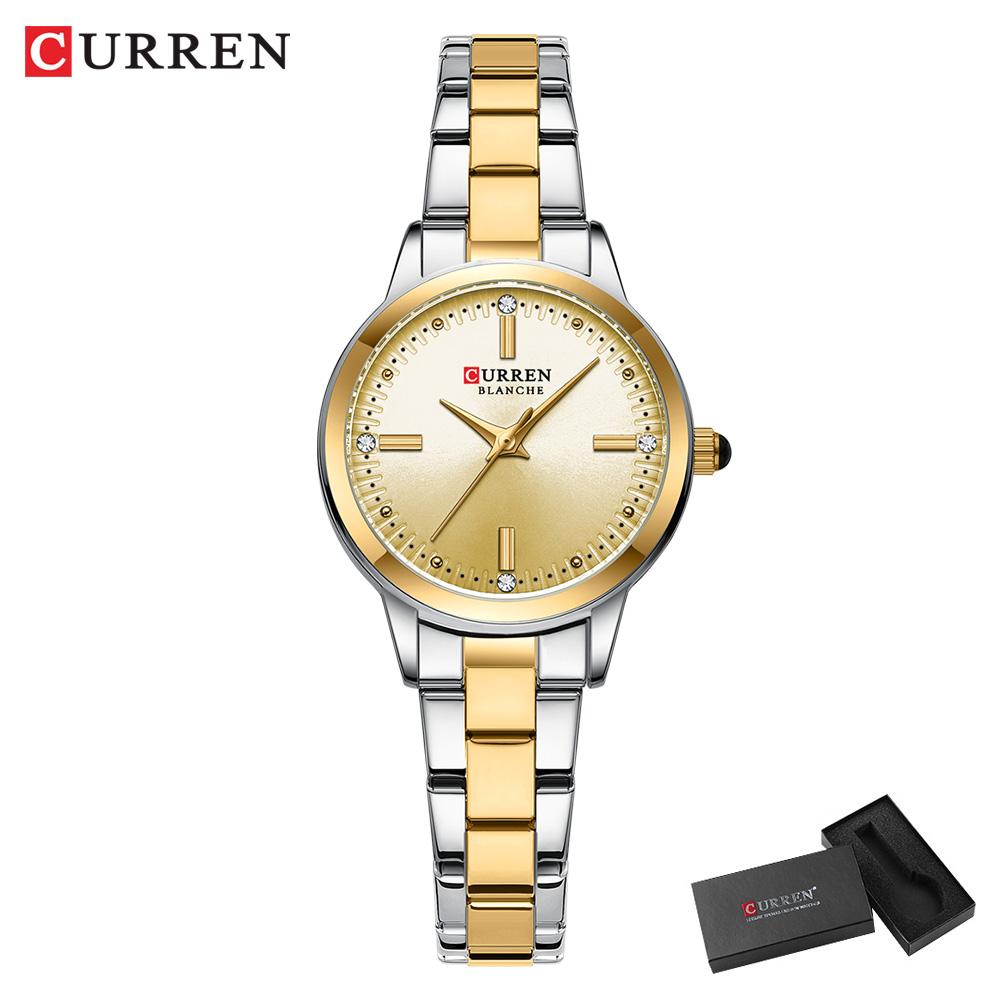 CURREN Women's Watches Elegant Fashion Original Quartz Watch for Laides Waterproof Stainless Steel Simple Luxury Daily Wear
