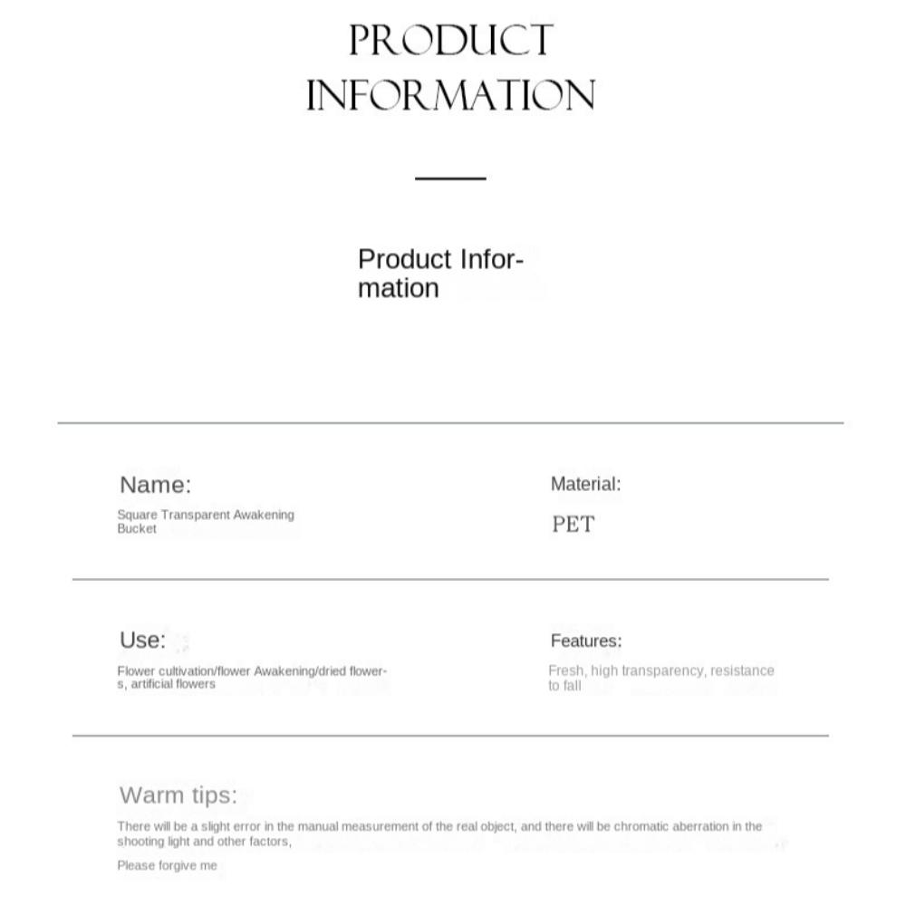 Plastic Transparent Vase Unbreakable Box Planter Creative Desktop Organization  Home Decoration