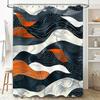 Modern Waves Shower Curtain Waterproof Polyester Bathroom Decor Black Grey White Orange Design for Home Decoration