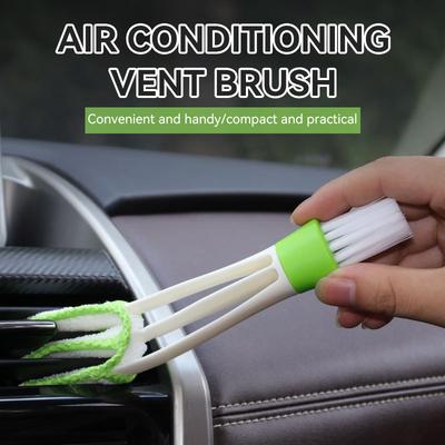 1/3/5pcs Multi Functional Dual Head Air Conditioner for Vehicles, Dust Removal Gap, Air Outlet Brush, Car Air Outlet Cleaning Brush