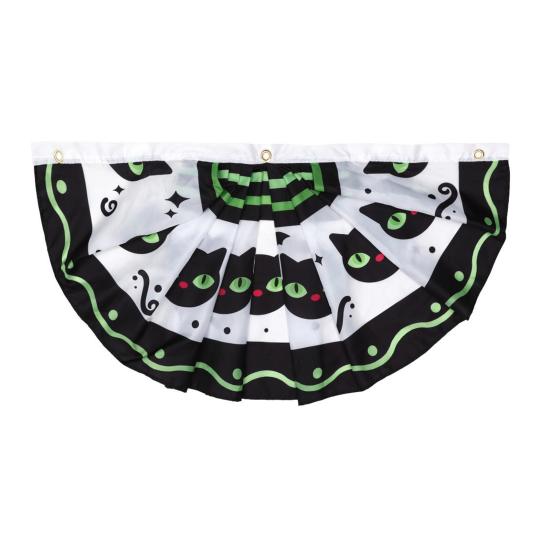 Halloween Flag Fan Shaped Room Flag Creative Printed Outdoor Banner Easy to Install Festive Atmosphere Decoration Hanging Flag
