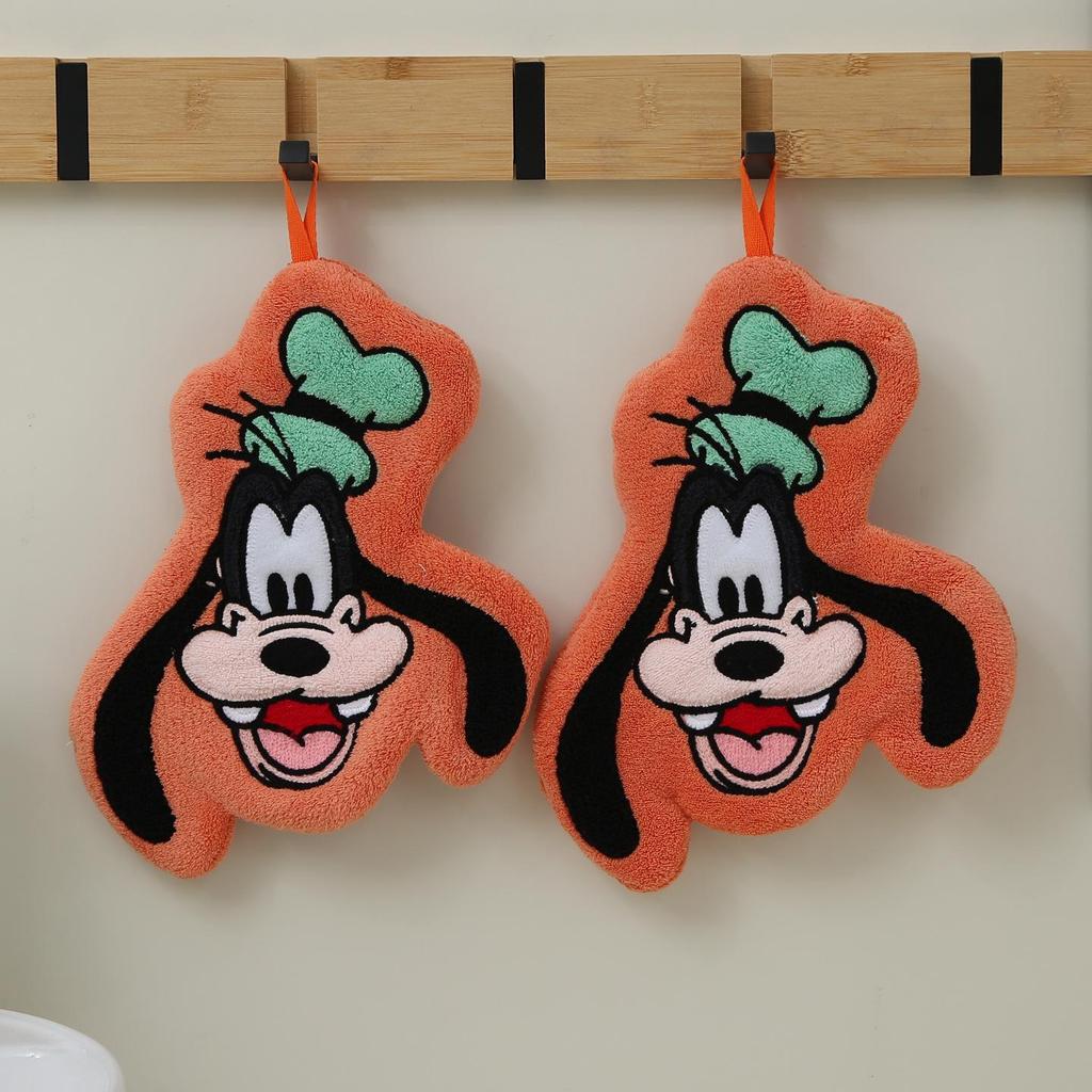 Cartoon Coral Fleece Hand Towel with Mickey, Minnie & Donald Designs - Absorbent, Quick-Drying for Kitchen Use
