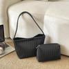 Vintage Cross-Woven Shoulder Tote Bag - Large Capacity, Niche Design Bucket Bag for Women