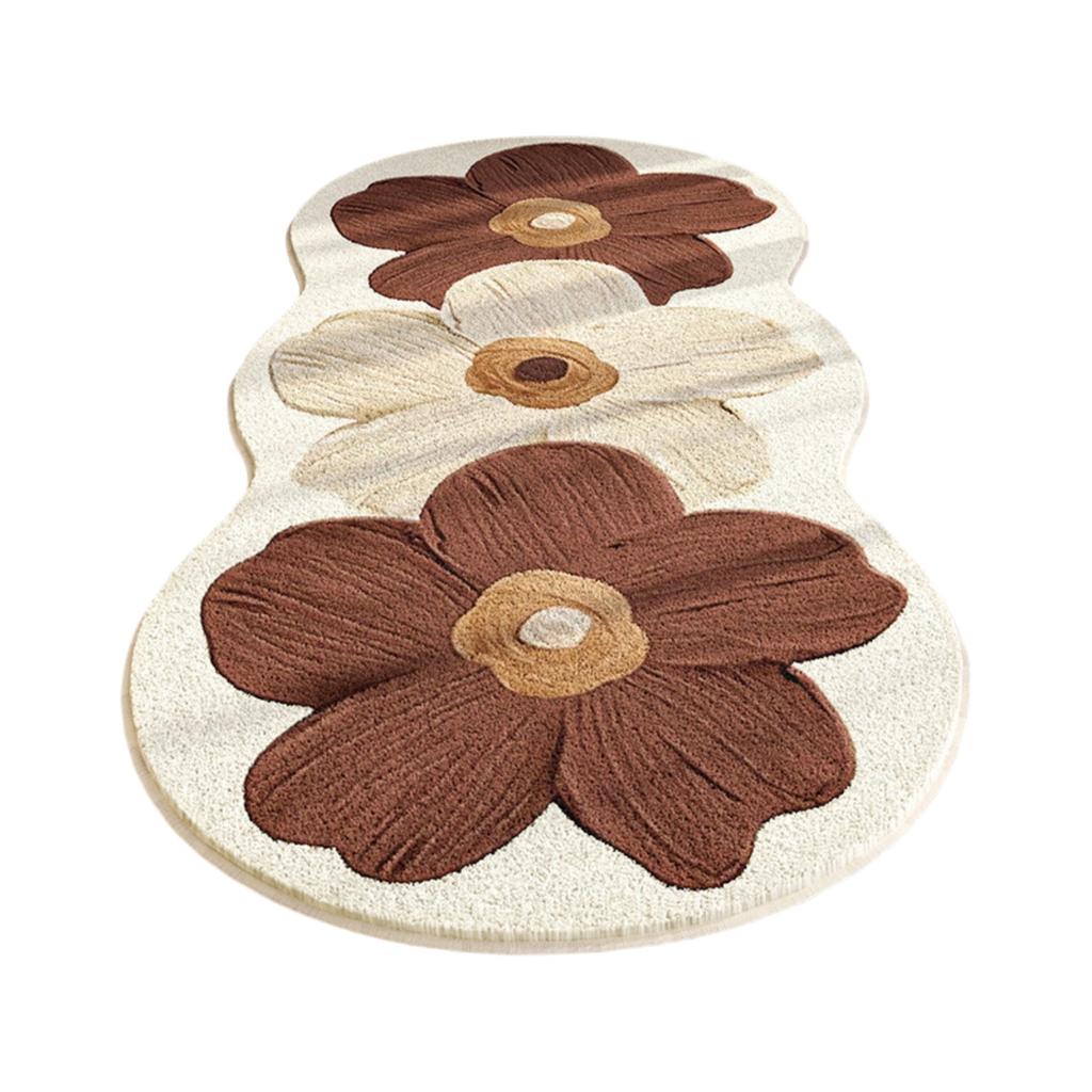 Retro Brown Floral Faux- — Runner, Soft, Warm, And Plush Foot ; Cold- Home Décor
