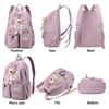 Student Backpack, Cute Little Bear Backpack, Large Capacity Junior High School Backpack, Durable Polyester Lining.zwq