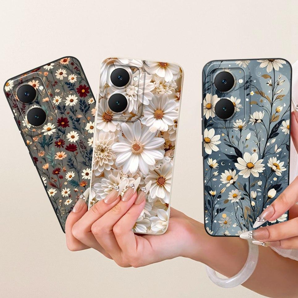 For Vivo Y18 Y18i Y18t Y18e Y03 Y03t Vivo Y28s 5G Phone Case Bow Pattern Flower Butterfly Girly Back Cover Silicone Soft Casing