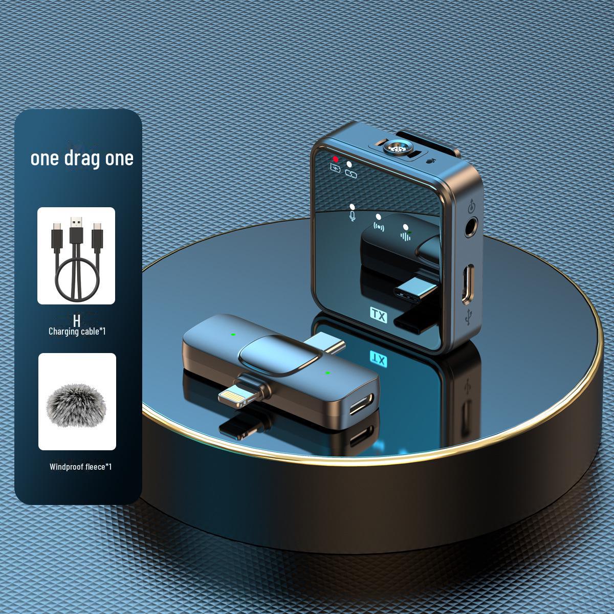 

Двойной беспроводной петличный микрофон с шумоподавлением для записи живого звука на открытом воздухе