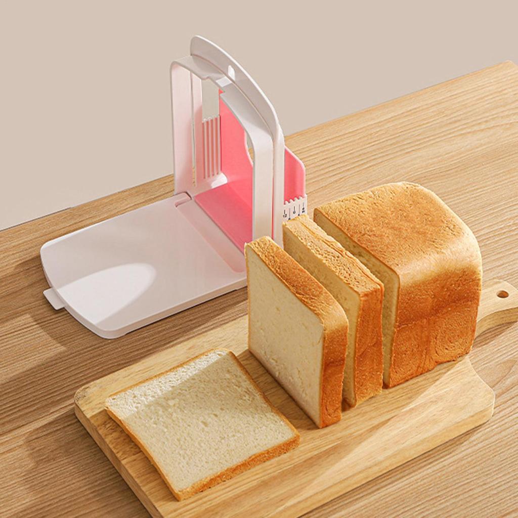 Bread Slicer Adjustable Toast Loaf Slicing Machine Foldable Plastic Bread Cutting Guide Tools For Homemade Bread Kitchen Baking