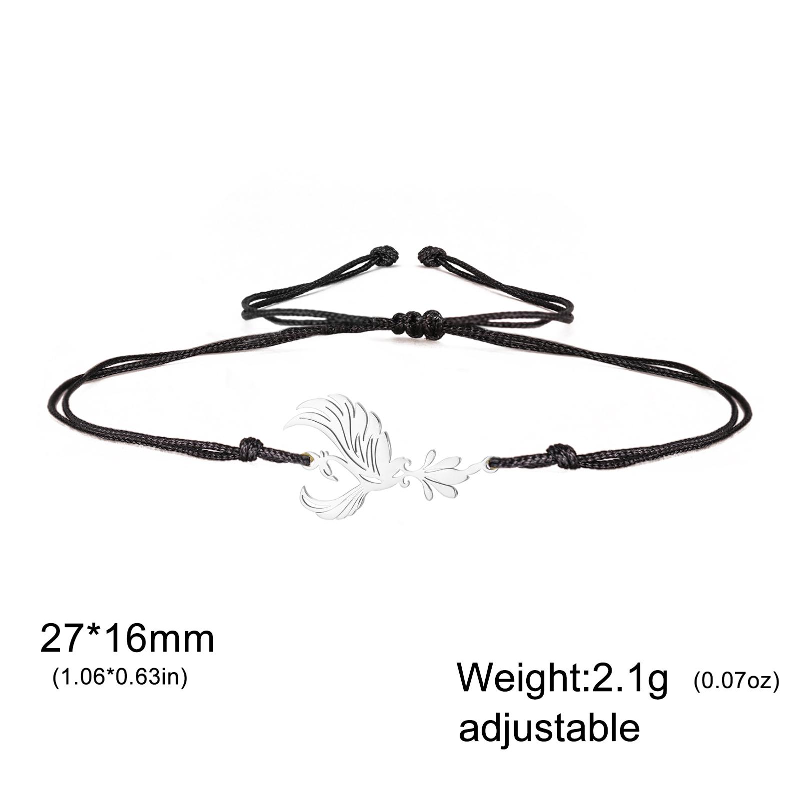 

Elegant Phoenix Bracelets for Women Girls Stainless Steel Animal Pendant Bangle Adjustable Chain Trendy Couple Jewelry Gift Steel Color