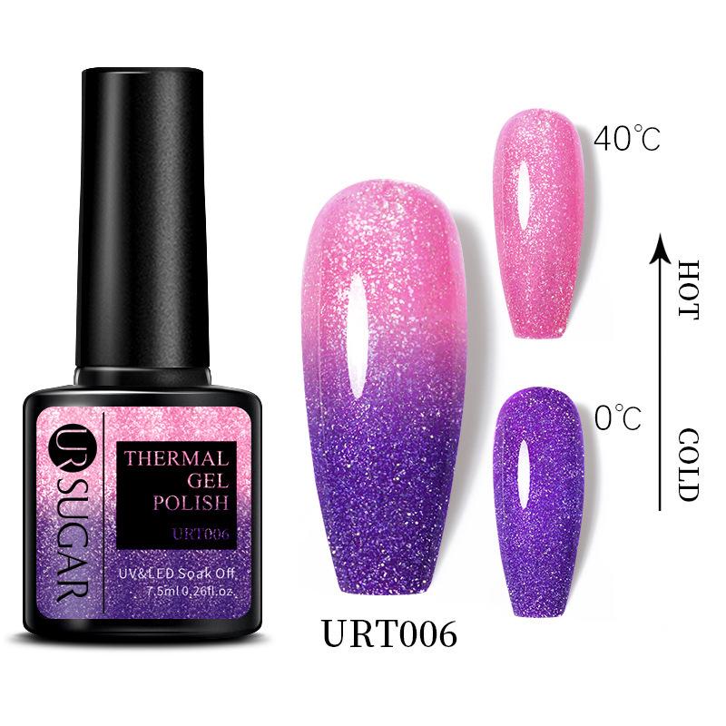 UR SUGAR Temperature-Change Gel Nail Polish: Japanese Gradient, Glitter, Long-Lasting, UV/LED.