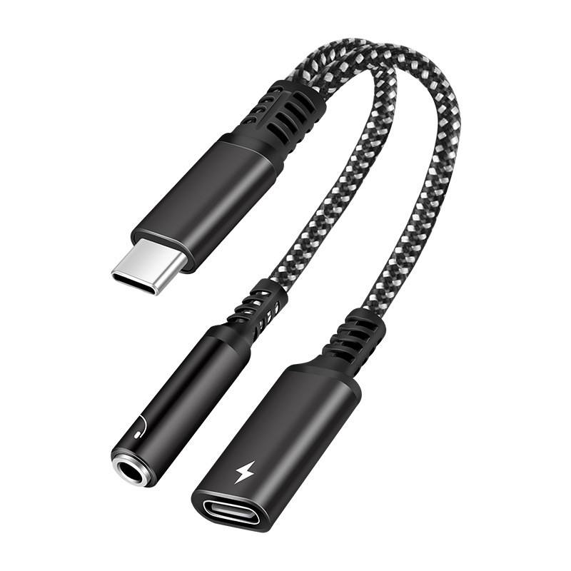 NNBILI 2in1 1in1 USB Type C To 3.5mm Headphone Audio Aux Jack Adapter PD 60W Fast Charging Cable for iPhone 15 Samsung Xiaomi