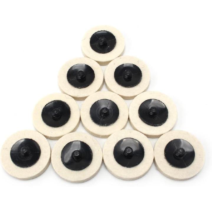 10pcs 50mm X 8mm Wool Medium Grit Ceramic Polishing Buffing Pads Wheels for Angle Grinder, Die Grinder