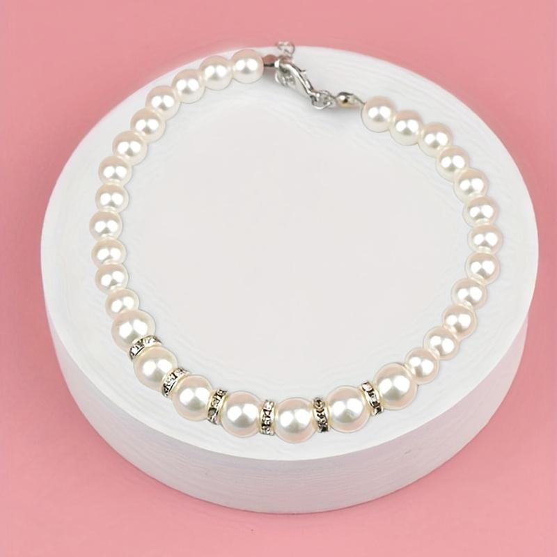 

1 шт.-Ожерелье из искусственного жемчуга для питомца, ожерелье-воротник со стразами, аксессуары