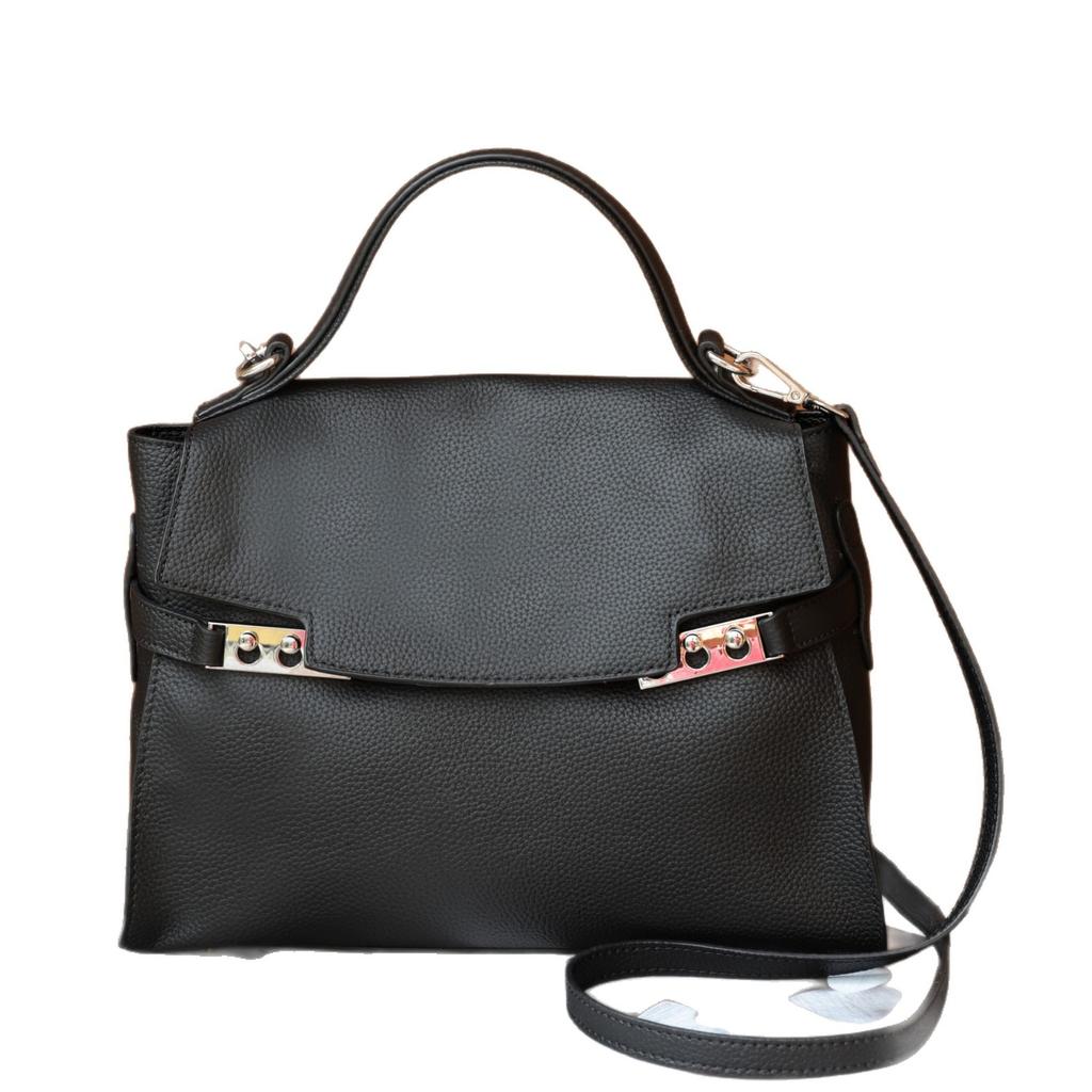 Temperament Characteristic Women'S Bag First Layer Cowhide Horizontal Style Popular Commuter Shoulder Portable Leather Soft Leather