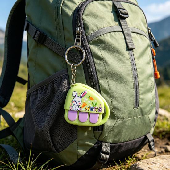 Mini Cartoon Piano Keychain with Voice Recorder Creative Music Box Toy Pendant for Bags Backpacks Novelty Gift for Kids Teens Fun Party Favor Grab