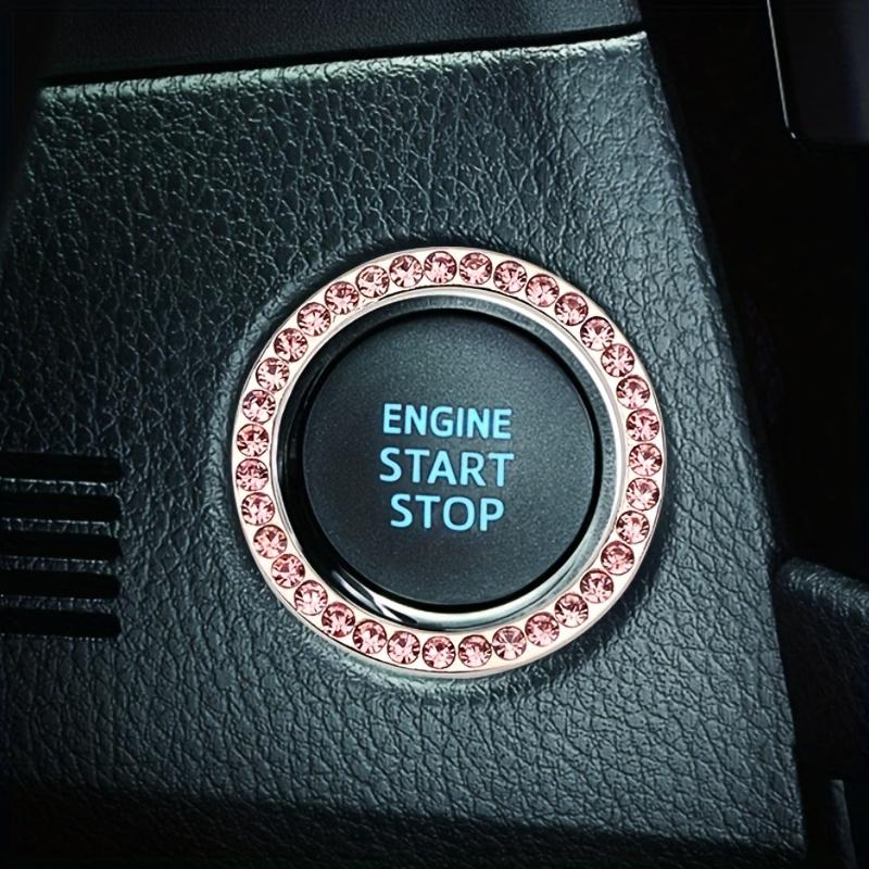 Sparkling Engine Start Stop Button Cover Bling Ignition Knob Stylish Car Interior Accessory & Shiny Gift for Automotive Enthusiasts