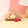 Heart Shaped Wood Sculpture Artworks Unique Couple Puzzle Statue Crafts Figurine  Sculpture Ornament