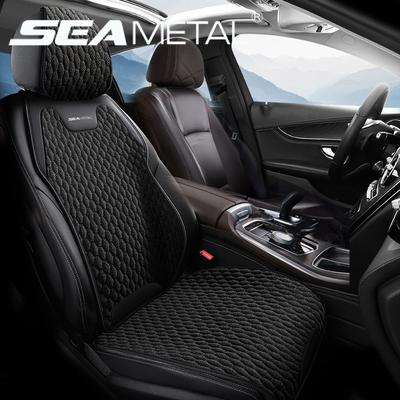 Car Seat Cover With Backrest Protector Flax Front Seat Cushion Pad for Auto Interior Truck Suv Van