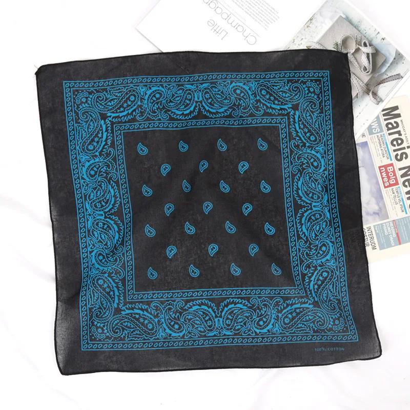 Unisex Hijab Men Women Black Cotton Bandana Hairband Cowboy Biker Sports Headwear Wrist Hairwrap Head Wrap Scarf Paisley Wraps