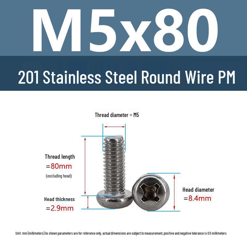 Yigu Yigu Stainless Steel Phillips Round Head Machine Screws M2-M8