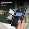 For iPhone 15 Plus Case Card Slot Kickstand Leather+TPU Reinforced Corner Phone Cover