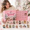 Plastic Christmas Ornament Shih Tzu Advent Calendar, 24-Day Countdown Toy Set with Mini Dog Children Box Figures, Tree Hanging Decor, Gift for Lovers