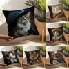 Renaissance Royal Cat Funny Pillow Case Cotton Linen Fabric Square Zipper Pillowcase Home Decorative Living Room