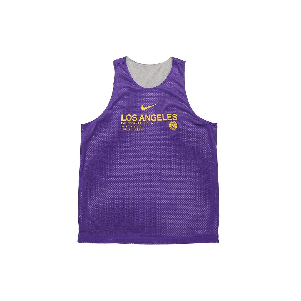 Nike NBA Los Angeles Lakers Reversible Breathable Loose Basketball Vest Men Tops Gray Purple CN0717-504
