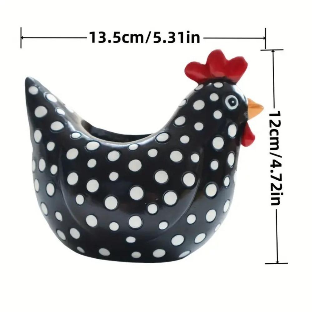 Vaso de Flor Frango Pintado em Forma de Frango Desenho Animado Resina Pequeno Recipiente para Plantas Decoração de Jardim Vaso para Suculentas Casa