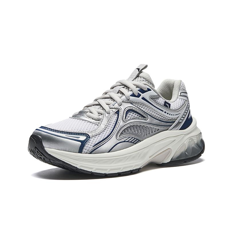 New Anta Running Collection Cushioning, Wear Resistant Low Top Casual Running Shoes Women's White Silver 922535595-3