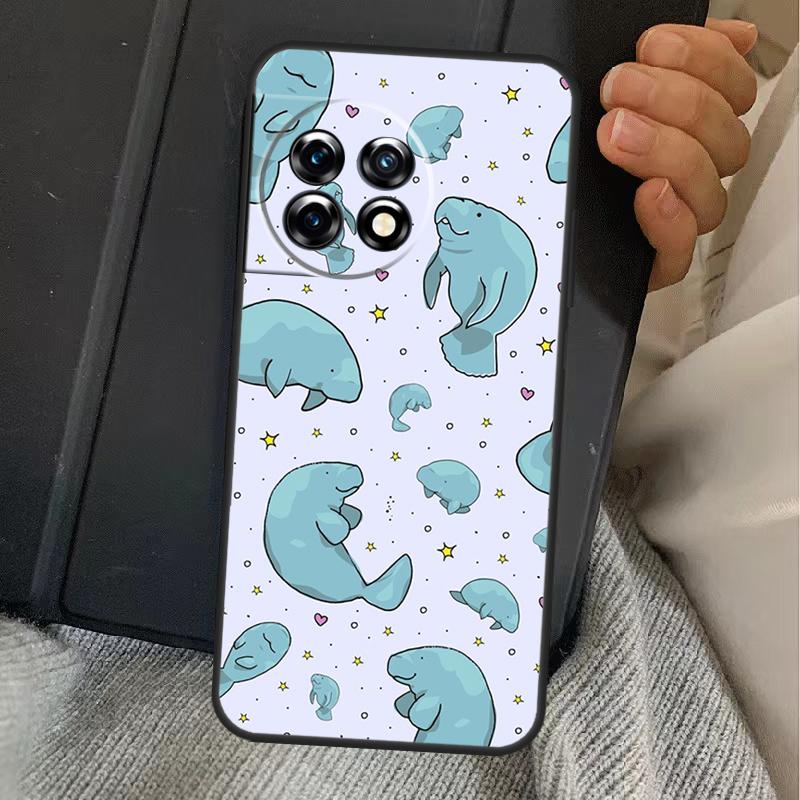 Cute Baby Manatee Case For OnePlus 13T 10T 8T 10R 12R 13R 15 13 12 11 10 9 Nord CE 5 2 3 4 Lite N20 N30 Cover