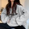 Kapuzen-Sweatshirt für Damen, klobiger, lässiger Top-Taschendruck, lockerer Pullover